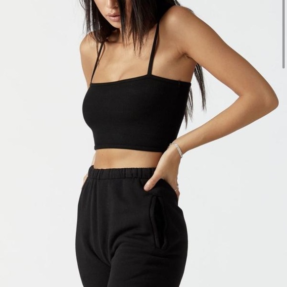 Joah Brown Tops - Joah Brown Black CROPPED CAMI